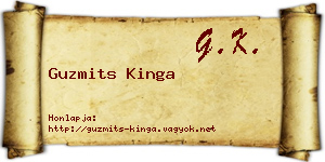 Guzmits Kinga névjegykártya